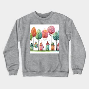 Happy Homes and Whimsical Trees Crewneck Sweatshirt